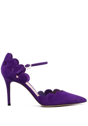 Gianvito Rossi Ariana D'Orsay 85mm suede pumps - Purple