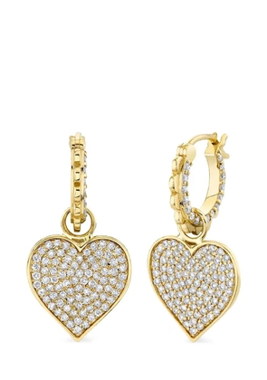 Sydney Evan 14kt yellow gold Heart diamond earrings