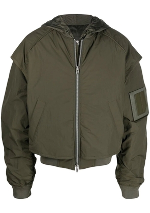 Juun.J logo-appliqué bomber jacket - Green