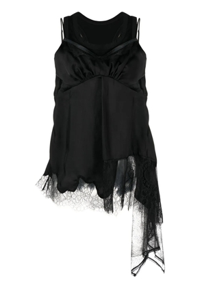Goen.J lace-trimmed double-layer camisole - Black