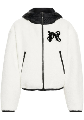 Palm Angels monogram-appliqué ski jacket - White