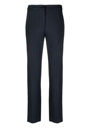 Emporio Armani chevron-jacquard cropped trousers - Blue