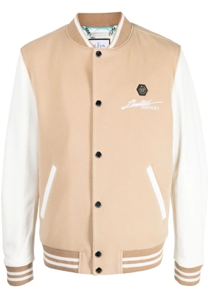 Philipp Plein Skull&Bones bomber jacket - Neutrals