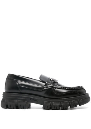 Karl Lagerfeld logo-plaque ridged-sole loafers - Black