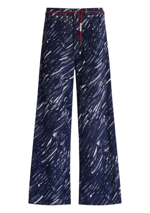 Marni abstract-pattern print wide-leg jeans - Blue