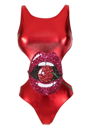 Brigitte Carnaval/Festival Boca sequin-embellished one-piece - Red