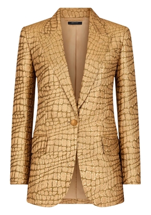 TOM FORD Wallis croc-jacquard blazer - Gold
