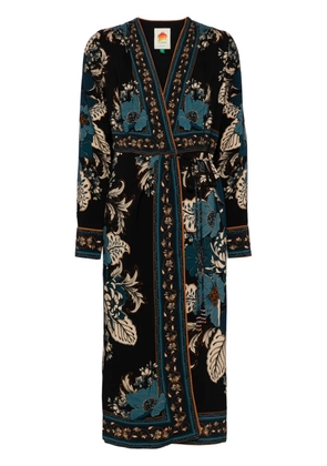 FARM Rio blossom tapestry midi dress - Blue