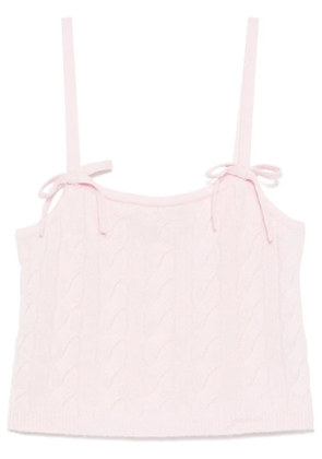 GANNI bow detailing vest - Pink