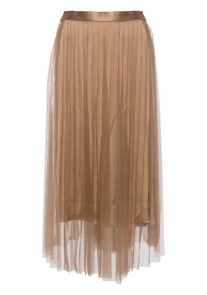 JNBY pleated A-line skirt - Brown