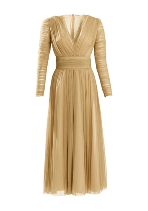 Ana Radu ruched-tulle midi dress - Neutrals
