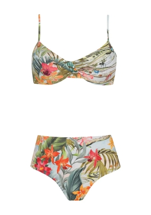 Lygia & Nanny twist-front floral-print bikini - White