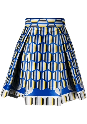 Gemy Maalouf graphic-print pleated miniskirt - Black