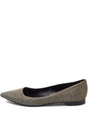 Saint Laurent Pre-Owned lurex-detailing ballet flats - Grey