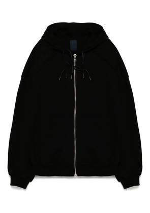 Juun.J layered zip-up hoodie - Black