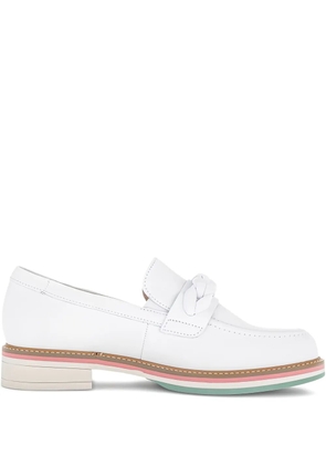 GABOR braided-detail leather loafers - White