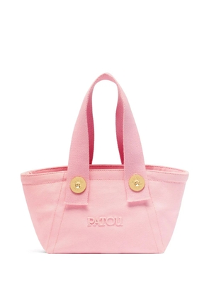 Patou small logo-embroidered trapeze-design tote bag - Pink