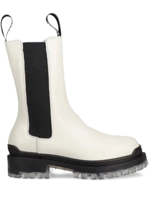 Karl Lagerfeld leather chelsea boots - White