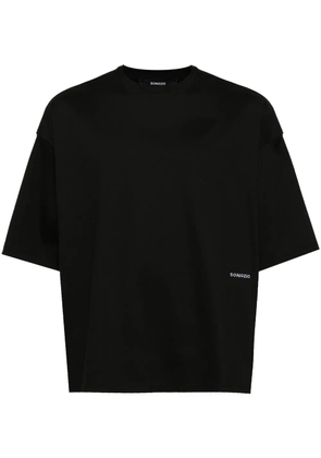 SONGZIO logo-embroidered panel-detail T-shirt - Black