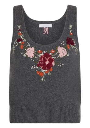 Rabanne embroidered tank top - Grey