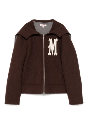 MASU bat-collar zip-up jacket - Brown