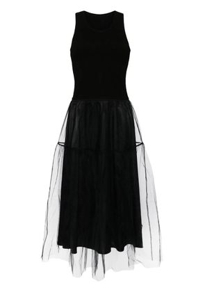 JNBY tulle-inserts midi dress - Black