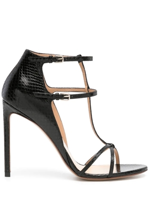 Francesco Russo 105mm snakeskin-effect sandals - Black