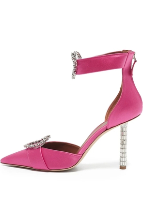 Malone Souliers satin embellished pointed-toe heels - Pink