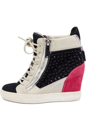 Giuseppe Zanotti Vintage 80mm crystal-detailing wedge sneakers - Black