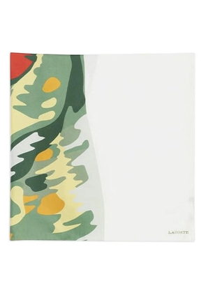 Lacoste crocodile-print foulard - White