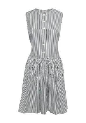 Miu Miu Pre-Owned striped crystal dress - Black