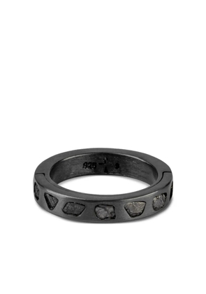 Parts of Four sterling silver Sistema diamond ring - Black
