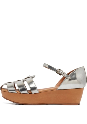 Tod's Vintage 60mm metallic platform sandals - Silver