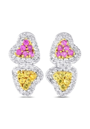 LB Exclusive 14kt white gold Heart sapphire earrings - Silver