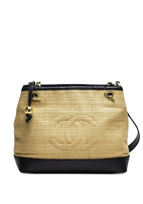 CHANEL Pre-Owned 1994 CC stitch raffia-woven tote bag - Neutrals