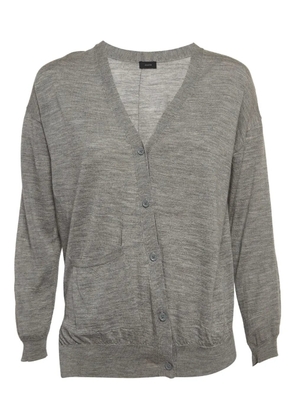 JOSEPH asymmetrical rib knit cardigan - Grey