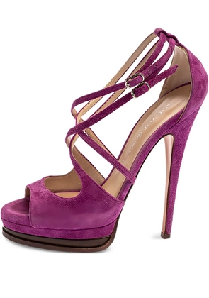 Casadei Vintage pre-owned 140mm strappy suede sandals - Purple