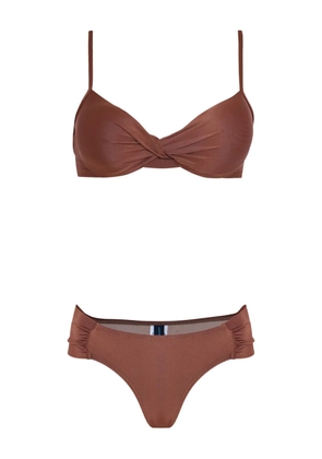 Lygia & Nanny twist-front bikini - Brown