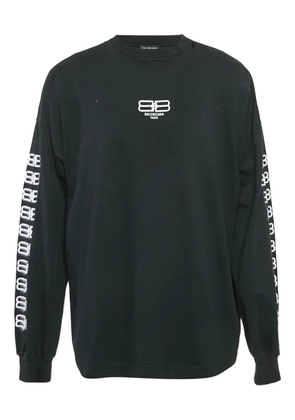 Balenciaga Pre-Owned logo-print long-sleeved T-shirt - Black