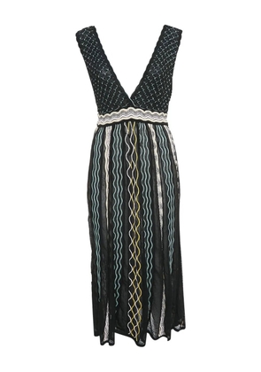 Missoni Pre-Owned stripe-detail midi dress - Black