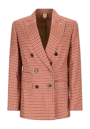 Max Mara gingham double-breasted jacket - Red
