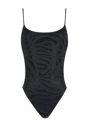 MC2 Saint Barth Cecille zebra strass swimsuit - Black