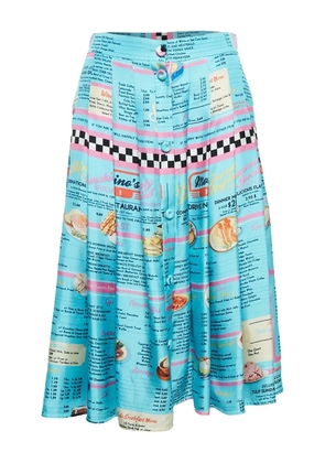 Moschino Pre-Owned menu-print flared skirt - Blue