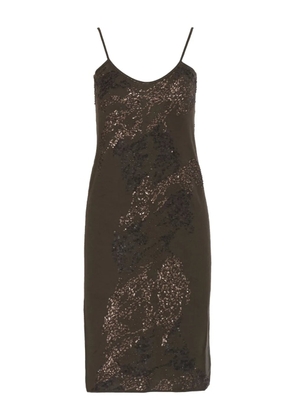 Krizia Pre-Owned sequinned midi dress - Brown