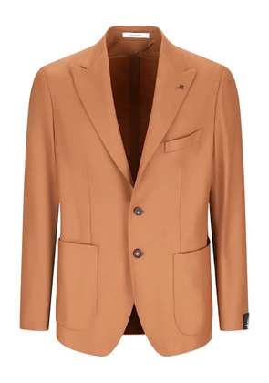Tagliatore single-breasted patch-pocket jacket - Brown