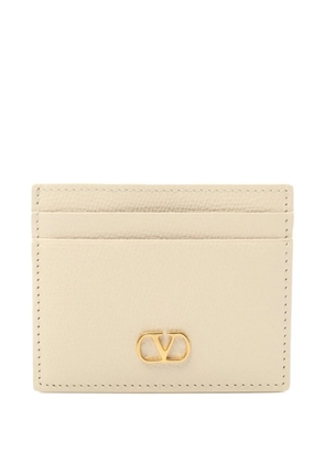 Valentino Garavani Pre-Owned 2020s V-logo leather cardholder - Neutrals