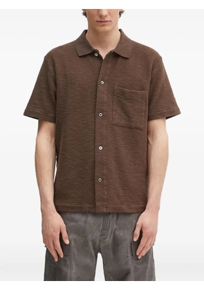 Norse Projects textured-weave short-sleeve shirt - Brown