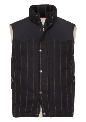 Brunello Cucinelli striped padded gilet - Black