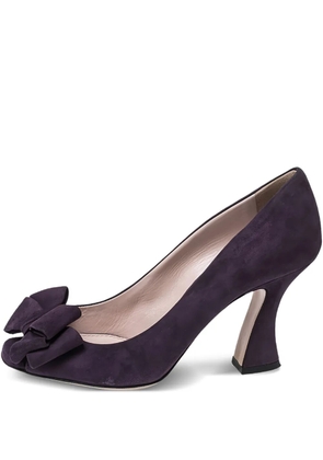 Miu Miu Pre-Owned 85mm bow-embellished suede pumps - Red