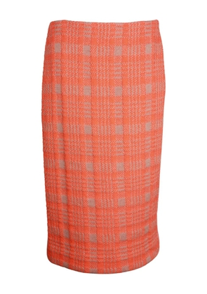 Dries Van Noten Pre-Owned check-pattern wool skirt - Orange